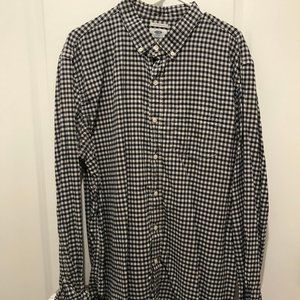 Navy and White Checked XXL Button Down